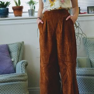 High Rise Burnt Orange Corduroy Pants